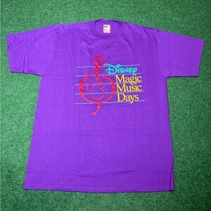 Disney Magic Music Days Vintage Purple Mickey XL 23x31 90s T Shirt